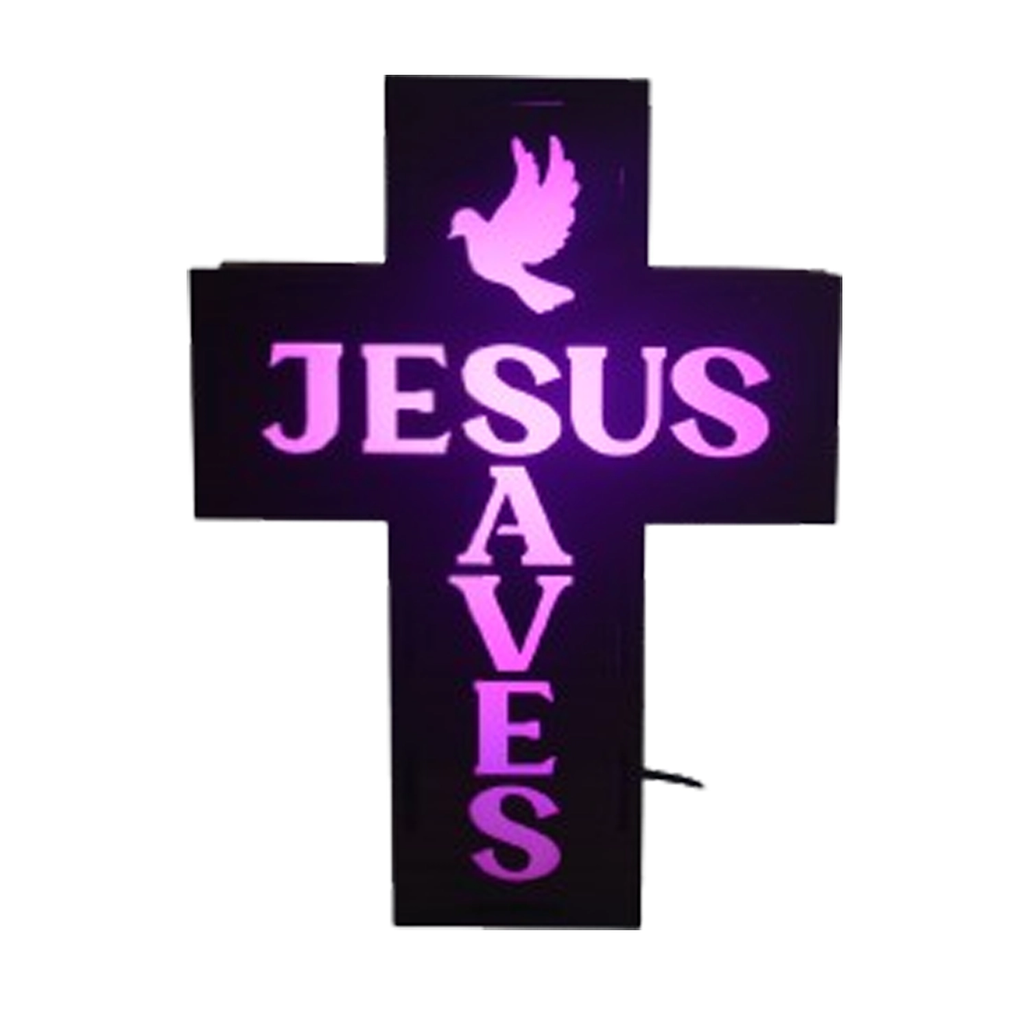 3D Cross Jesus Saves Multicolour Decor