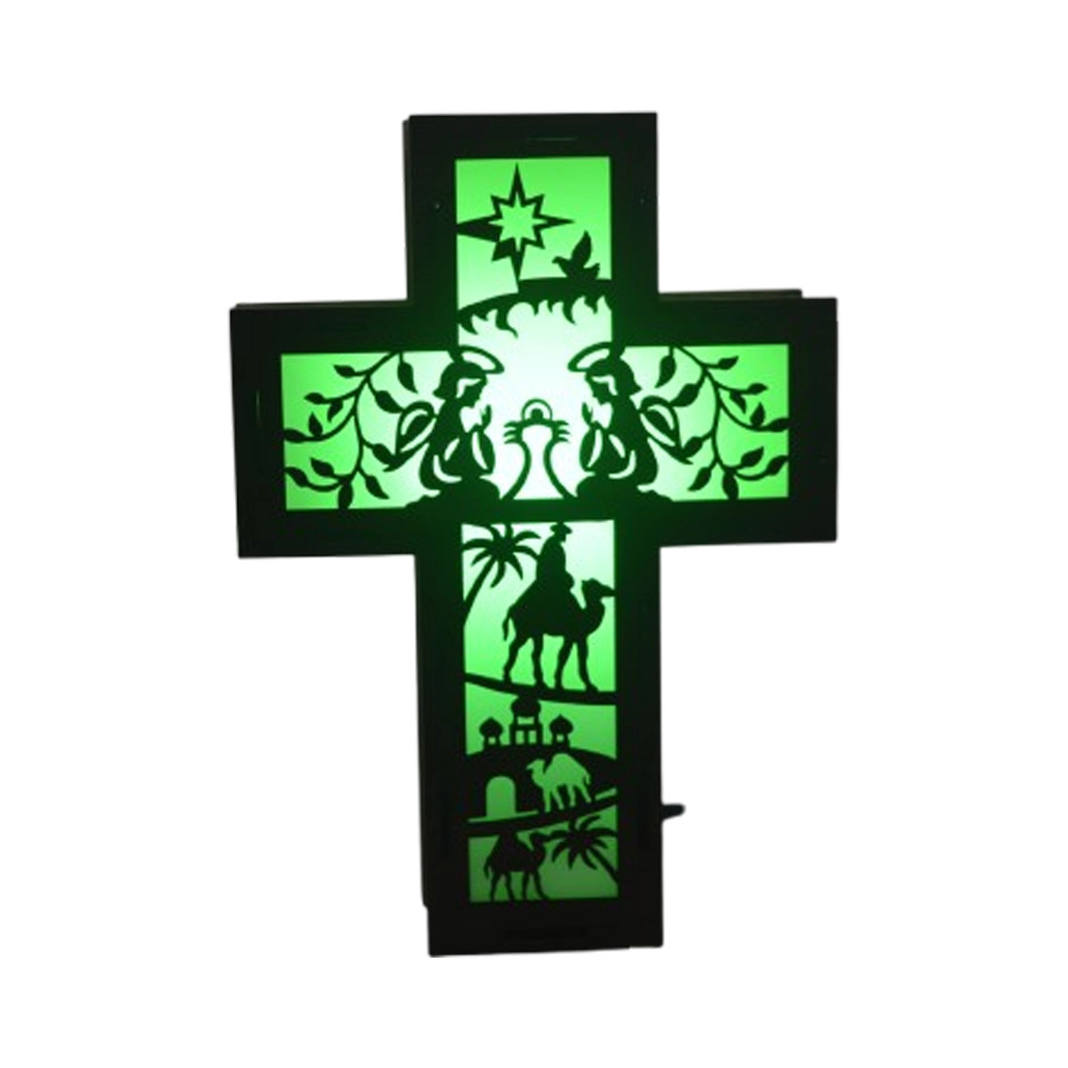 3D Cross Jesus Born Nativity Scene Multicolour Decor